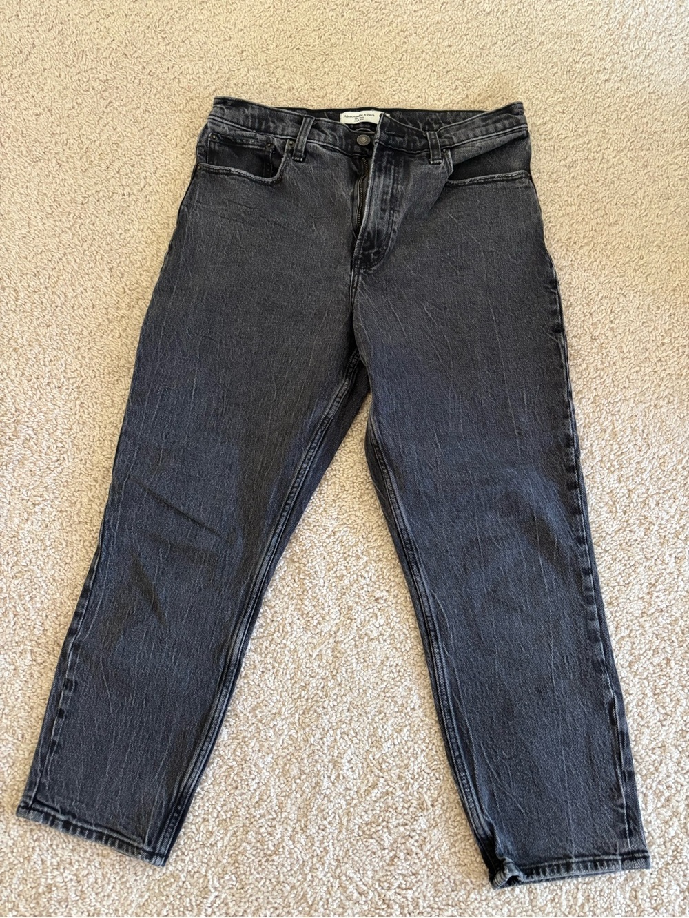 A&F Mom High-Rise Black Jeans - 10S
